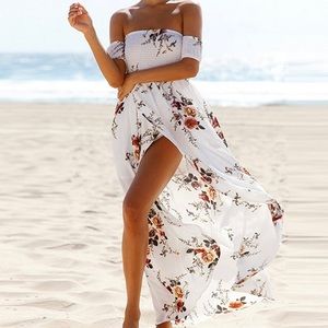 Off the shoulder flower dress